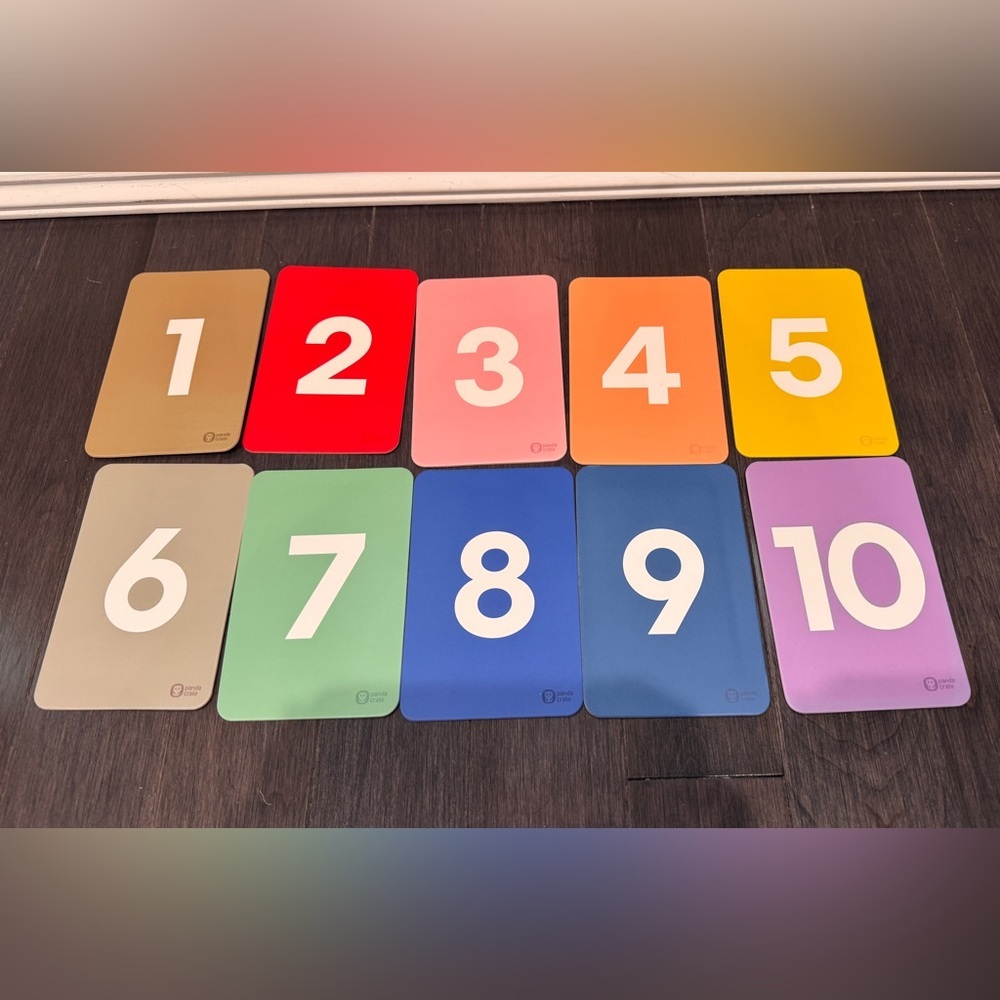 NWOT Kiwico Panda Crate Vibrant Number Counting Learning Flash Cards Set Toddler